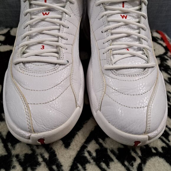 Nike Air Jordan Men Air Jordan 12 White Leather Sneakers Size 9 main image 4